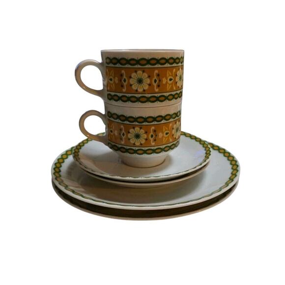 Mitterteich Bavaria Tea Cup Saucer and Plate Flowers Floral Two 3 Piece Set - Picture 2 of 6